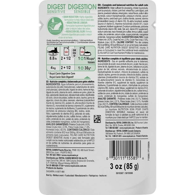 Deals 🌟 Royal Canin Digest Sensitive Chunks in Gravy Adult Cat Food Pouches 🤩 - Image 3