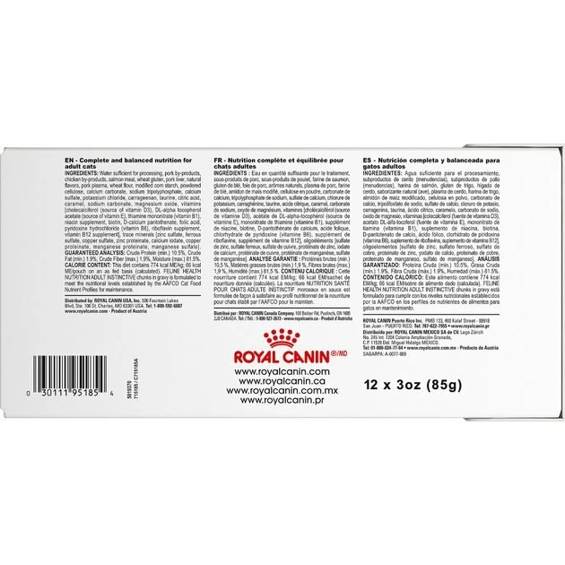 Best reviews of 😉 Royal Canin Adult Instinctive Chunks in Gravy Cat Food Pouches 🌟 - Image 5