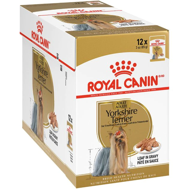 Flash Sale โจ Royal Canin Breed Health Nutrition Yorkshire Terrier Adult Loaf in Gravy Pouch ๐ถ Dog Food, 3-oz pouch, case of 12 ๐