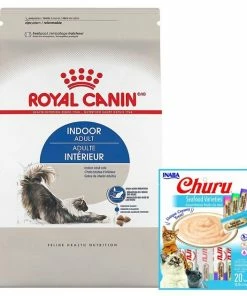 Best reviews of 🥰 Royal Canin||Inaba Royal Canin Indoor Adult Dry Cat Food, 15-lb bag + Inaba Churu Seafood Puree Variety Pack Grain-Free Lickable Cat Treat, 0.5-oz tube, 20 count 👍